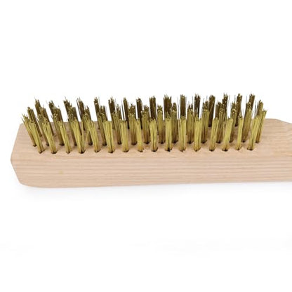 MAXMAN Brass Brush 2Pcs, 10" Heavy Duty Brass Wire Brush, Rust/Weld Remover - style: 2Pcs Brass Brushes