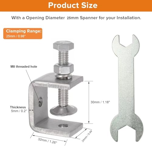 Stainless Steel C Clamps, Mini Tiger Clamp Set for Mounting, Heavy Duty Metal U Clamps, Small Desk G-Clamp with 1.18 Inch Stable Wide Jaw Opening for Metal Working Woodworking Welding Building (6pcs) - size: 1.18 in / 30mm (6 Pcs)
