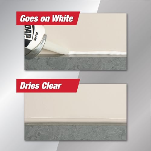DAP Kwik Seal Plus Kitchen & Bath Adhesive Sealant, Clear, 5.5 Oz (7079818546)