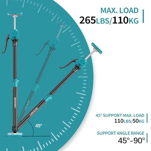 Third Hand Support Pole Heavy Duty, Cabinet Jacks for Installing Cabinets with 265 LBS Capacity and Expand from 23-3/5 to 45-3/10 in, 1-PC - size: 23.6" - 45.3" 1Pc