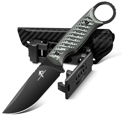 Purple Dragon Fixed Blade Knife with Kydex Sheath -Survival Knife Gray - color: Gray