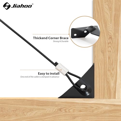 JIAHOO Anti Sag Gate Kit for Wooden Fence, Anti-Sag Gate Support Cable Kit - color: Black