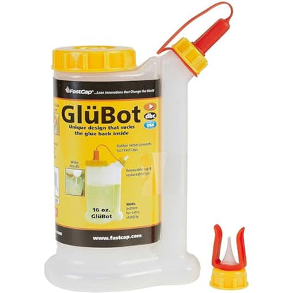 Fastcap Glue Dispenser, Yellow/White, 16 oz, Plastic GB.GLUBOT.YB - 1 Each