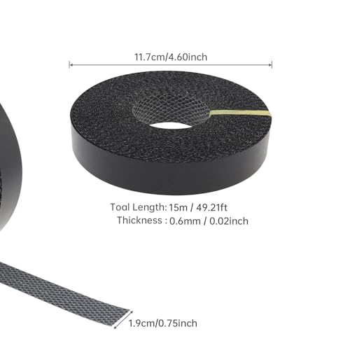 3/4In x 50ft Melamine Edge Banding Black Shelf Adhesive Veneer Edging - color: Black