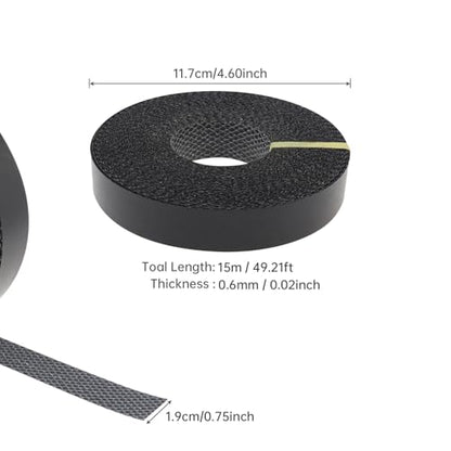 3/4In x 50ft Melamine Edge Banding Black Shelf Adhesive Veneer Edging - color: Black