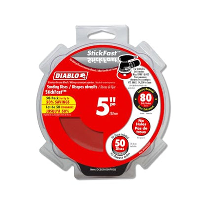 Diablo ROS Sanding Disc with StickFast Backing - 5" Dia, 50-Pack
