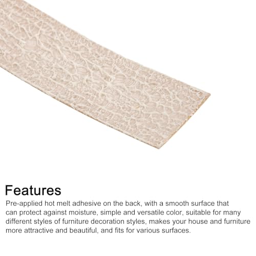 uxcell Edge Banding, 1-1/8 Inch x 10ft Pre-Glued Wood Veneer Edging Iron-on Flexible Edge Banding for Cabinet Repair Furniture Restoration, Teak - size: 1-1/8 Inch x 10ft