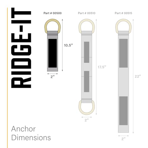 Guardian Fall Protection 00500 RIDG-1 Single D-Ring Roof Anchor with Nails 11-Inch in Length and 1 D-ring, 9¾" - size: 9¾", style: Single D-Ring