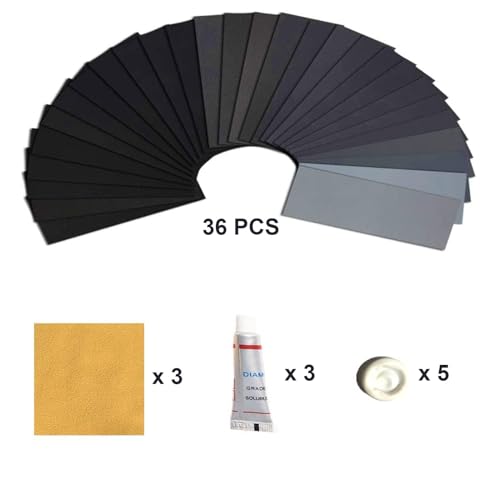 Extra Fine Sand Paper 120 to 20000 Grit, 36 PCS Sandpaper Sheets with 3 Finger Cots, Assorted Wet Sanding Paper Automotive Sandpaper Assortment, for Car Wood Metal Furniture 9.1 x 3.6'' - style: 36PCS