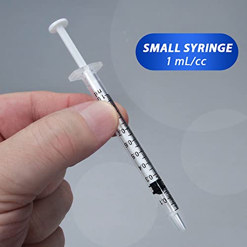 20 Pack 1ml Syringe with Cap for Liquid, 1cc Plastic Small Syringes with Cover, Non-Sterile, No Needle - style: 1 ML