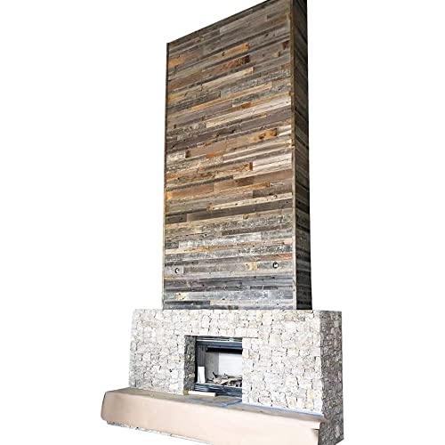 Rockin' Wood Real Wood Nail Up Application Rustic Reclaimed Naturally Weathered Barn Wood Accent Paneling Board Planks for Home Walls (8 Square feet) - size: 8 Square Feet