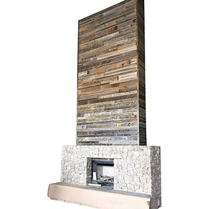 Rockin' Wood Real Wood Nail Up Application Rustic Reclaimed Naturally Weathered Barn Wood Accent Paneling Board Planks for Home Walls (8 Square feet) - size: 8 Square Feet