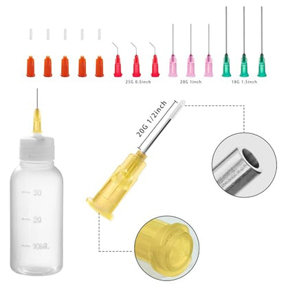 30cc Needle Glue Bottles, Precision Tip Squeeze Applicator Dispenser Bottle - size: 1 Ounces