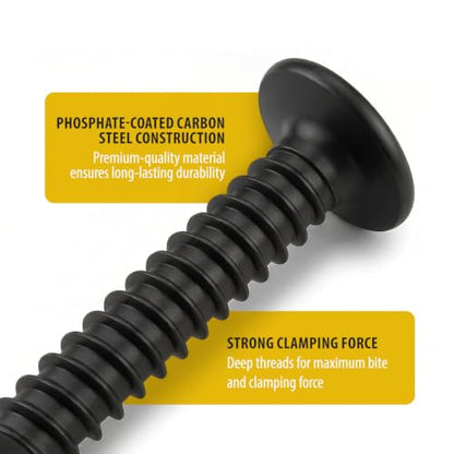 BCP Fasteners #8 x 1/2" Black Modified Truss Head Wood Screws, 100 Pack