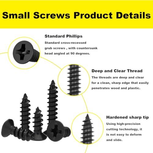 #4 Flat Head Phillips Wood Screws 150Pcs, Carbon Steel, 1/2" - color: #4 x 1/2'' (150pcs)