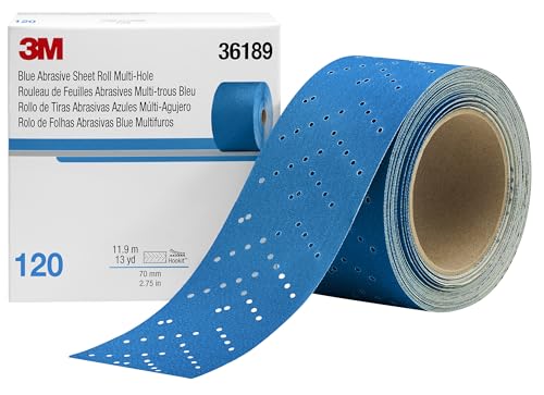 3M Hookit Blue Abrasive Sheet Roll, 36189, 120, 2.75 in x 13 yd