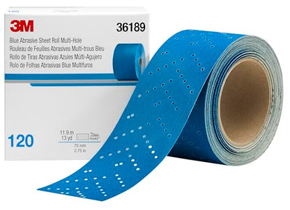 3M Hookit Blue Abrasive Sheet Roll, 36189, 120, 2.75 in x 13 yd