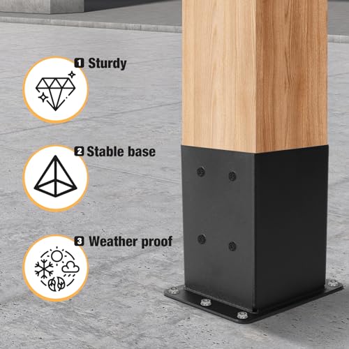 8 Pcs 4"× 4" Post Base|Inner Size (Fit 3.6" x3.6“) Lumber - size: 4"x4", style: 8 Set
