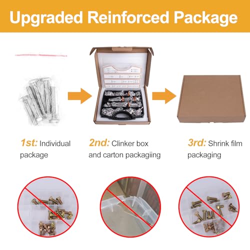 VIGRUE 405PCS Hex Bolts Nuts Washers Assortment Kit 1/4-20 5/16-18 3/8-16 - size: 405PCS SAE 1/4-20 5/16-18 3/8-16