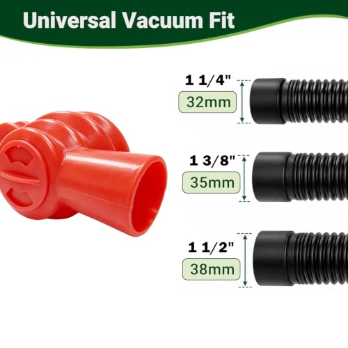 EZ SPARES Drill Dust Collector Attachment for 32mm 35mm 38mm Vacuums, Red