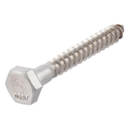 1/4 x 3-1/2 Stainless Lag Bolt (25-Pack) 18-8 Stainless Steel, Heavy Duty Hex Wood Lag Screw, ASME B18.2.1 Commercial/Industrial Grade by Makers Bolt - size: 1/4 x 3-1/2 (25 pack)