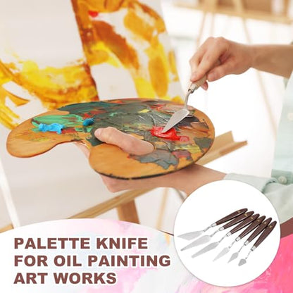 MECCANIXITY #8 Palette Knives 19mm Width Stainless Steel Spatula Painting Pallet Knife with Wood Handle for Oil Painting Acrylic Canvas Mixing Spreading - style: #8 + 19mm