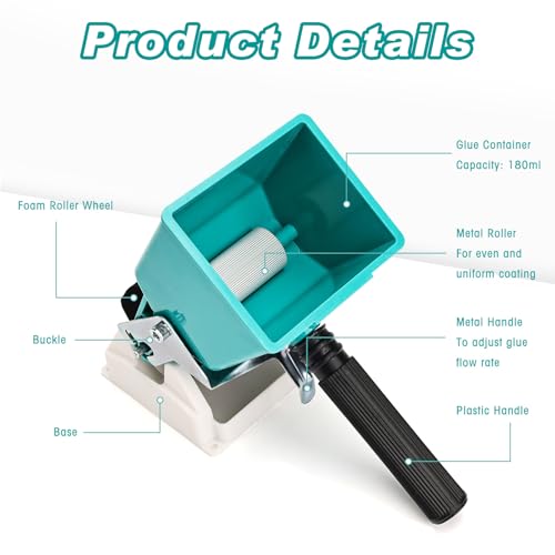 Portable Glue Applicator Roller Woodworking Glue Spreader Adjustable Applicator for Work Wooden DIY Coating (3 inch) - size: 3 inch