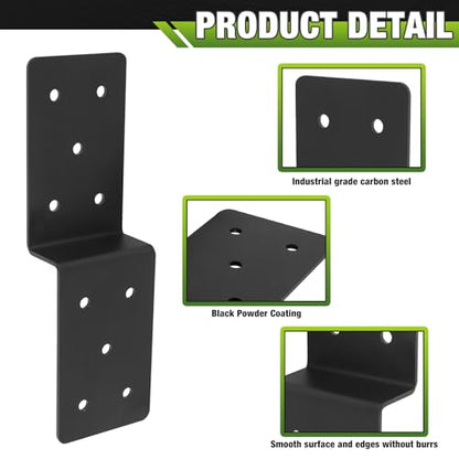 4Pcs Z Brackets,3"x 5" Connector Bracket for Wood Post to Beam Support - size: Z 5''X3''