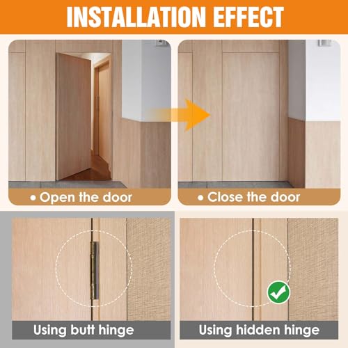 6" Hidden Door Hinge/Concealed Hinges,Invisible Hinges - color: Black, size: 6 Inch