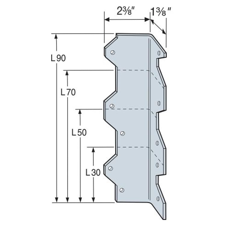 Simpson Strong-Tie L70 - L L-Shaped Angle - 7-Inch Length, 16-Gauge Steel, Zinc Galvanized Coating, Versatile Corrosion-Resistant Wood Construction Connector