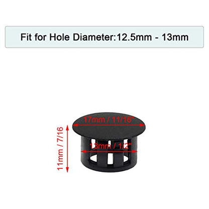 30PCS 13mm (1/2") Black Hole Plugs Plastic - color: Black, size: 13mm (1/2")