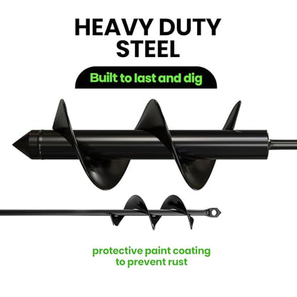 K-Brands Auger Drill Bit for Planting – 1.6 x 9 Inch & 3 x 9 Inch Set - Garden Spiral Hole Drill and Bulb Planter Tool - Bedding Plants, Umbrella Holes - 3/8 Inch Hex Drive Drill - size: 1.6 x 9 + 3 x 9 Inch