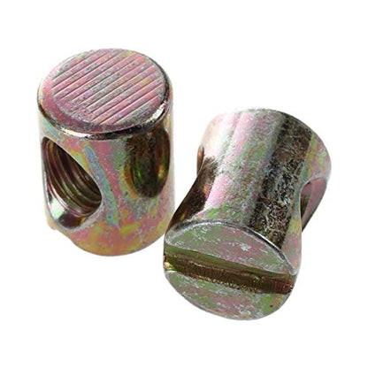 10 Pcs M6 Barrel Bolts Dowel Slotted Furniture Nut for Beds Crib Chairs, Nut & Bolt Assortment Sets