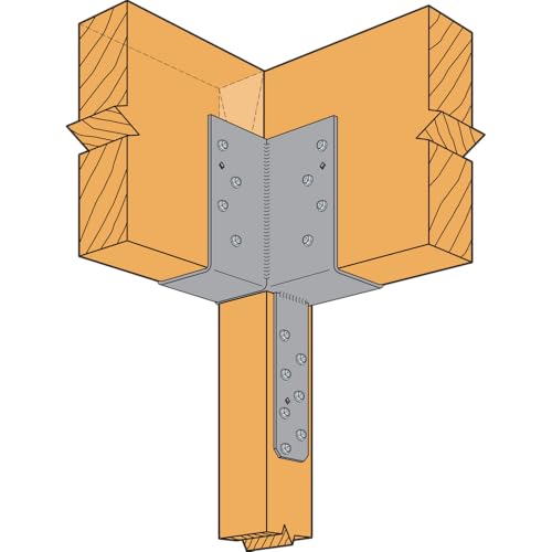 Simpson Strong-Tie ECCLLQ444SDS - ECCLLQ L-Shape End Column Cap for 4X Beams & 4X Post with SDS Screws, Skewed Left Framing Bracket for Structural Support in Home Improvement Projects
