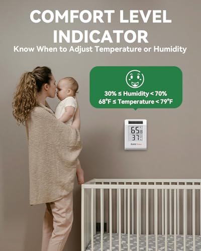 BALDR 4-Pack Digital Hygrometer Thermometer, Solar Humidity Monitor (White) - color: White 4 Pack