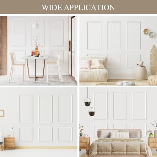 3 Sets Peel and Stick Wall Molding Kit, Premade Wainscoting Panels