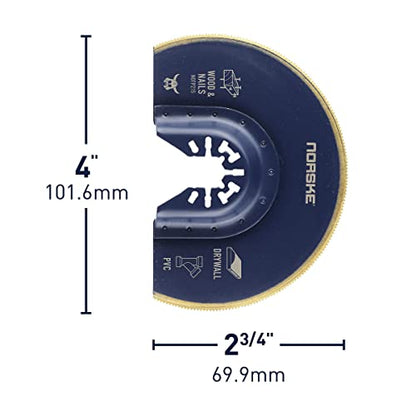 Norske Tools NOTP215 3-3/8" Wood with Nails Flush Cut Oscillating Multi Tool Accessory Blade - style: Titanium 3-3/8”