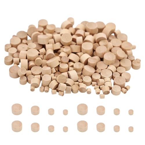 200PCS 4-Sizes Wood Plugs for Screw Holes Wood Plug, for Holes in Locking Hole Tube Furniture, Suitable for Furniture, Table and Chair Legs, Cabinet Reserved Holes, 3/16 in, 5/16 in, 3/8 in, 1/2 in