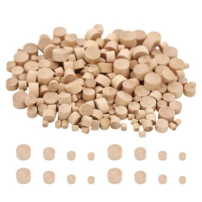 200PCS 4-Sizes Wood Plugs for Screw Holes Wood Plug, for Holes in Locking Hole Tube Furniture, Suitable for Furniture, Table and Chair Legs, Cabinet Reserved Holes, 3/16 in, 5/16 in, 3/8 in, 1/2 in