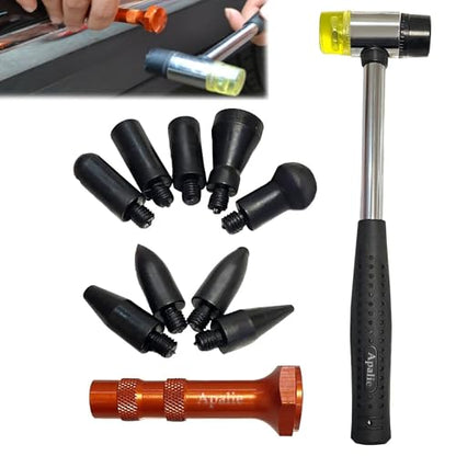 10Pcs Dent Repair Tap Down Tools,Detachable Rubber Hammer Kit