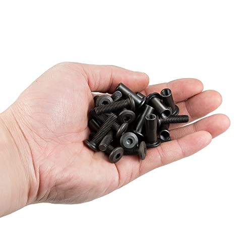 40 Sets Black Furniture Connector Bolts M6x25mm Binding Screws for Wood - color: M6x25mm-Black-D