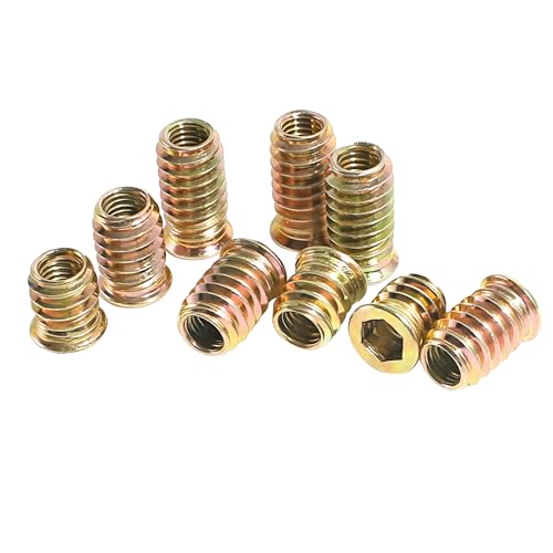 Qrity 20 Pcs Threaded Insert, Hex Drive Threaded Inserts for Wood, Furniture Nuts, Hex Socket Drive M5x10mm, Wood Inserts - size: M5 x 10