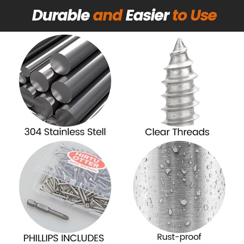 #4 x 1/4" (100 PCS) Stainless Steel Flat Self-Tapping Screws (ST2.9x6.5mm) - size: #4 x 1/4" (100 PCS)
