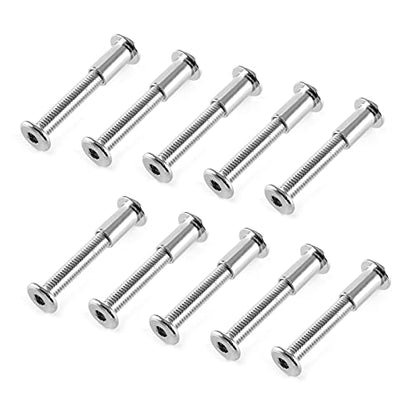 M6x40mm Hex Drive Socket Cap Bolt, Silver, 10 Pair (20 Piece) - color: Silver, size: M6x40mm