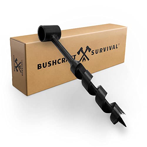 Bushcraft Survival 1 Inch Scotch Eye Auger | Manual Hand Wood Auger Drill Bit for Camping & Shelter Building | Heavy Duty Steel Bushcrafting Tools & Backcountry Gear - size: 1 inch
