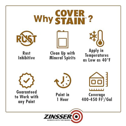 Zinsser Cover-Stain Stain-Blocking Primer, Quart - size: 32 Fl Oz (Pack of 1)