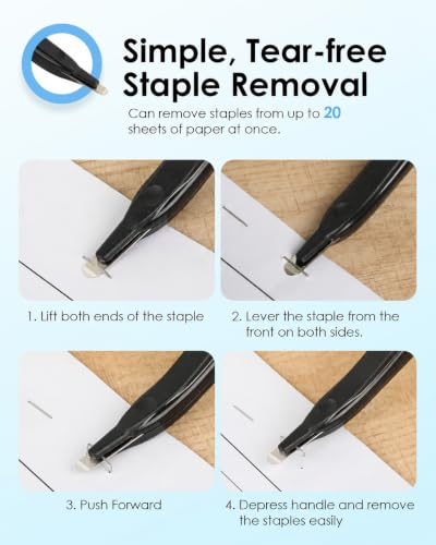 KTRIO Magnetic Staple Remover Tool 6 Pack, Classic Black - size: 6 Count