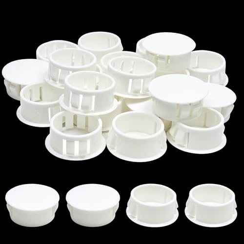 EASYEAH 20PCS 7/8"(22mm) White Plastic Hole Plugs, Screw Hole Plugs - size: 7/8"/22mm