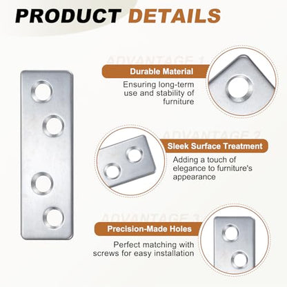 uxcell Flat Straight Brace Bracket 2.36"x0.75" Iron Shelf Support 12Pcs - color: Silvery Blue, size: 2.36"x0.75"