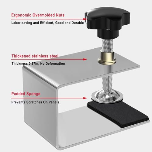 4Pcs Drawer Fixing Clip, Cold-Rolled Steel Clamps for Woodworking, Cabinet Installation Tools Front Drawer Jig for Tables & Desk Mount